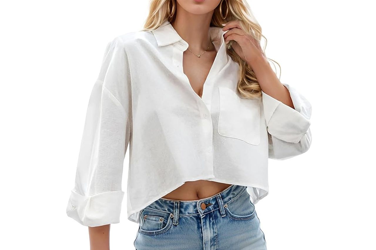 Amazon Teepie Women Cropped Button Down Shirts Credit: Amazon