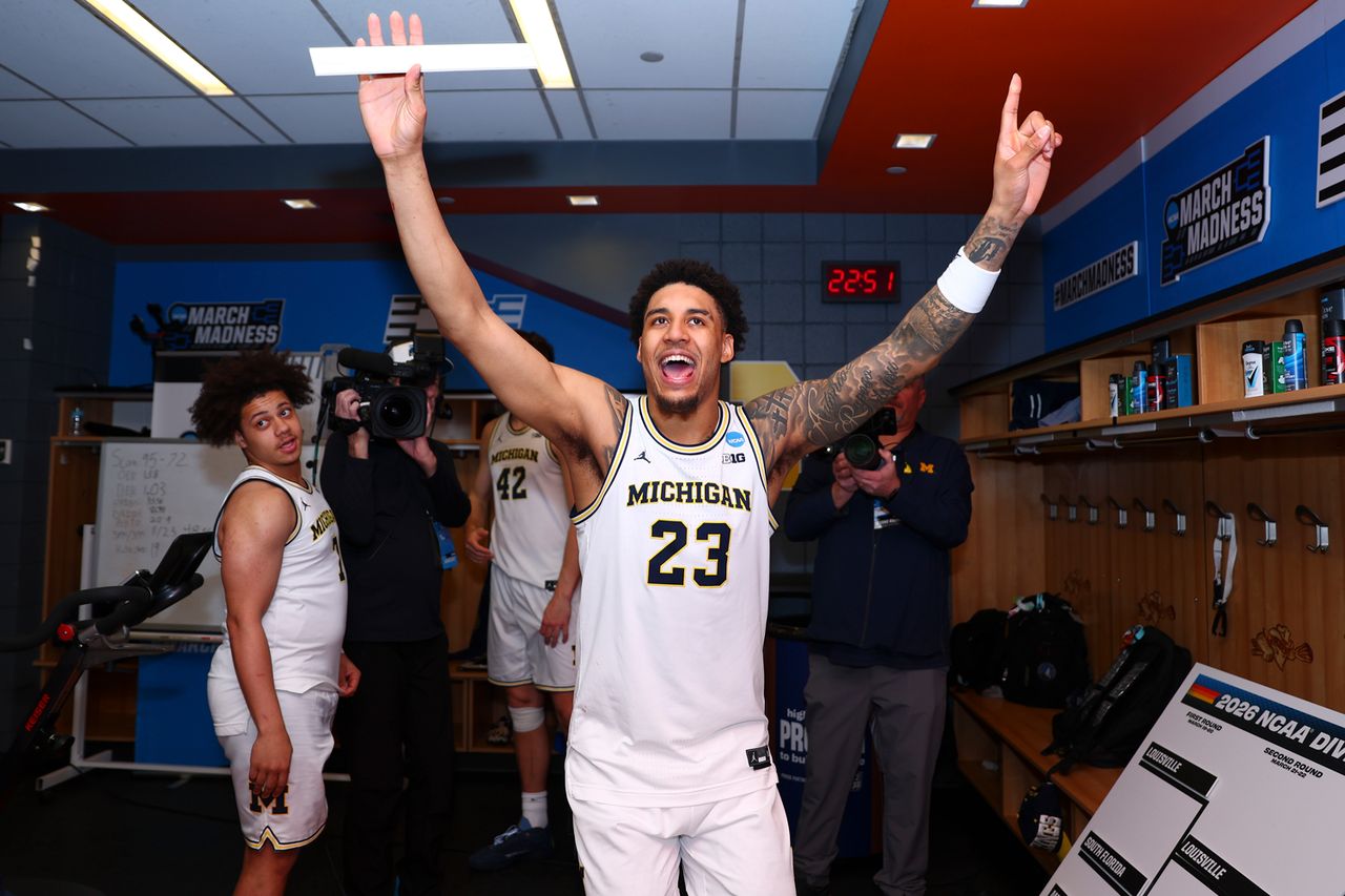 Yaxel Lendeborg of the Michigan Wolverines during the second round of the 2026 NCAA Men's Basketball Tournament on March 21, 2026, in Buffalo, N.Y. Yaxel Lendeborg of the Michigan Wolverines during the second round of the 2026 NCAA Men's Basketball Tournament on March 21, 2026, in Buffalo, N.Y.Credit: Bjorn Franke/NCAA Photos via Getty