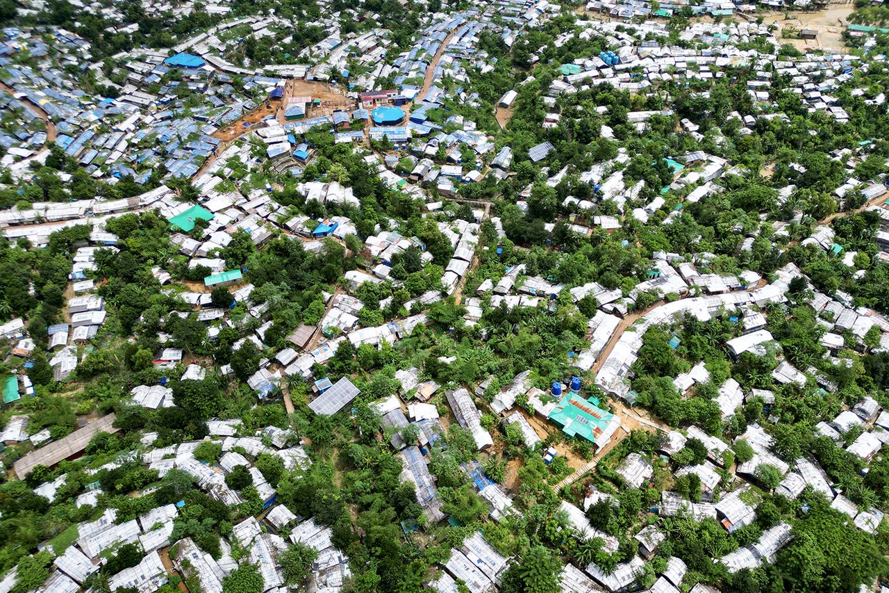 Kutupalong refugee camp in UkhiaCredit: MUNIR UZ ZAMAN/AFP via Getty