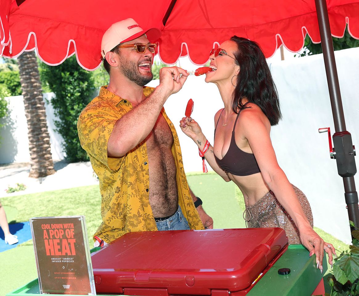 Brock Davies and Scheana Shay are seen at ABSOLUT's The Hottest Brunch: Desert Edition featuring ABSOLUT TABASCO on April 11, 2026 in La Quinta, California Brock Davies (left) and Scheana Shay (right).Credit: Michael Simon/Getty