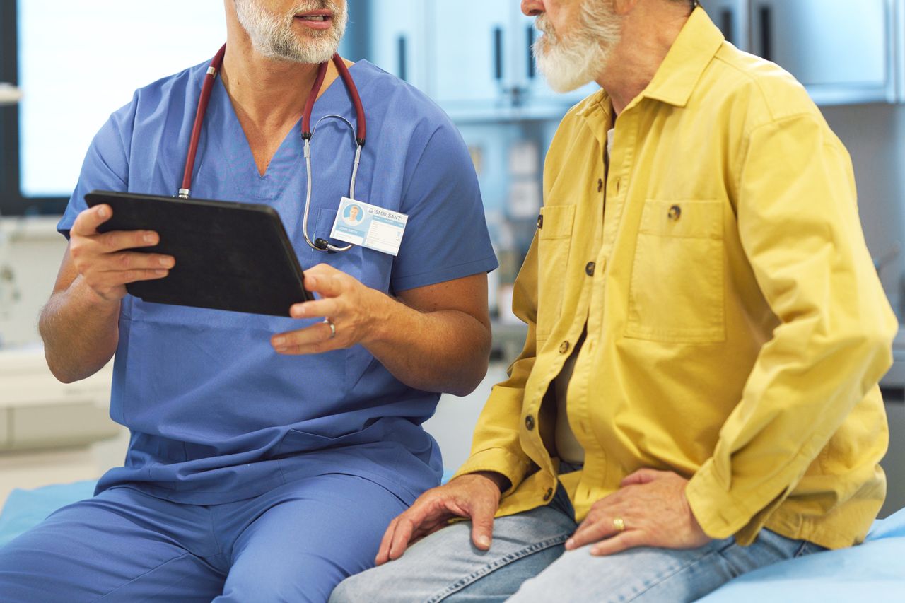 Stock image of a doctor talking to a male patientCredit: Getty