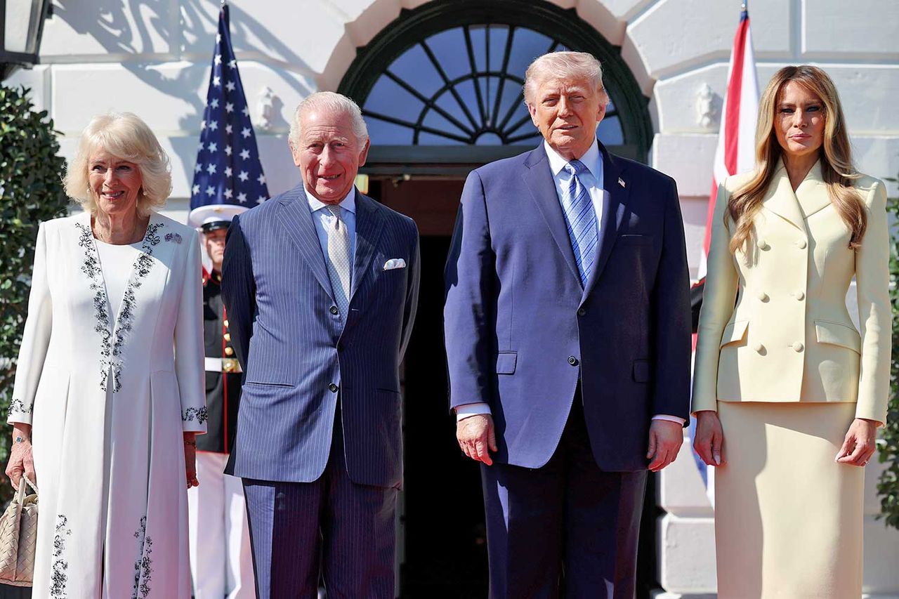 Queen Camilla, King Charles, Donald Trump and Melania Trump at the White House on April 27, 2026.Credit: Chris Jackson/Getty
