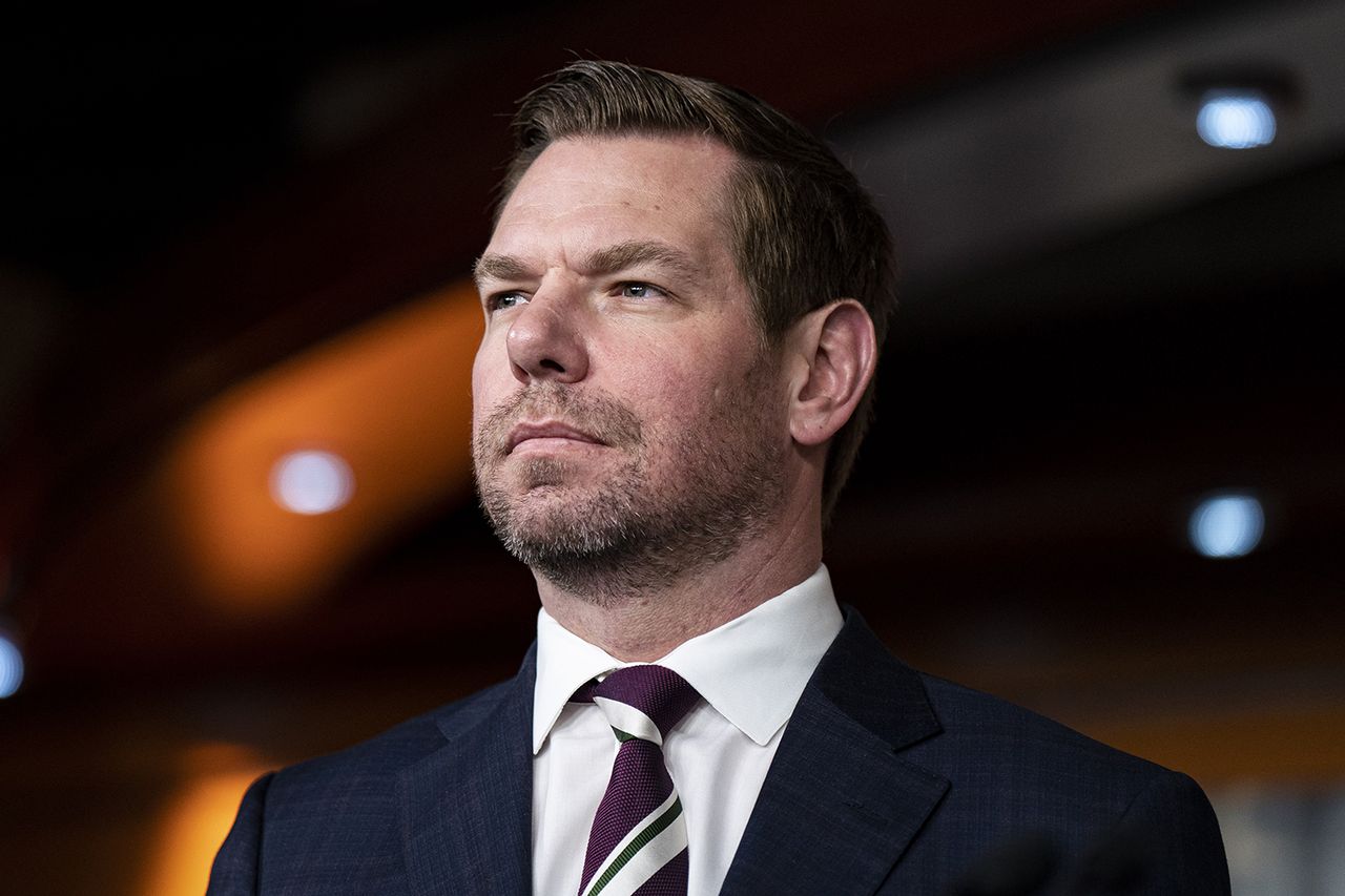 Representative Eric Swalwell, a Democrat from California, January 2023Credit: Al Drago/Bloomberg via Getty