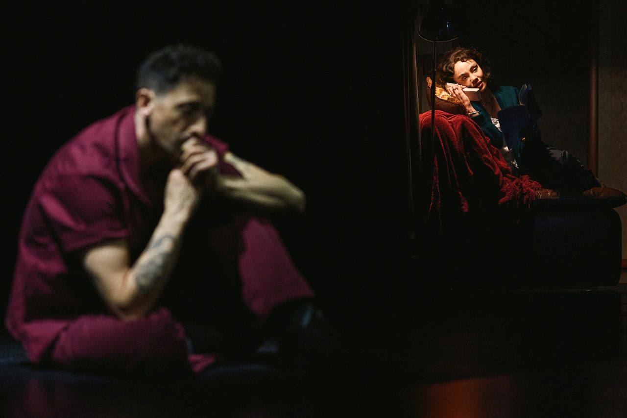 Adrien Brody and Tessa Thompson in 'The Fear of 13' on BroadwayCredit: Emilio Madrid