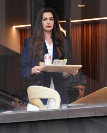 NEW YORK, NY - JULY 23: Anne Hathaway is seen on July 23, 2025 in New York City.  (Photo by Patricia Schlein/Star Max/GC Images)