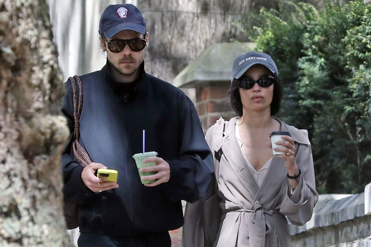 Harry Styles and Zoë Kravitz in London on April 19Credit: Backgrid