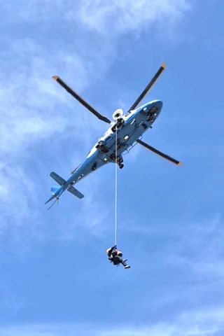 Hiker fighting for his life after being stung by bees over 100 times credit: Phoenix Fire Department A hiker being rescued via helicopter in Phoenix on April 4, 2026Credit: Phoenix Fire Department