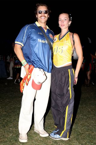 Joseph Baena and his girlfriend attend day 2 of weekend 1 at the 2026 Coachella Valley Music and Arts Festival in Indio, California. Joseph Baena (left) and Mel Randel (right).Credit: ALEXJR / BACKGRID