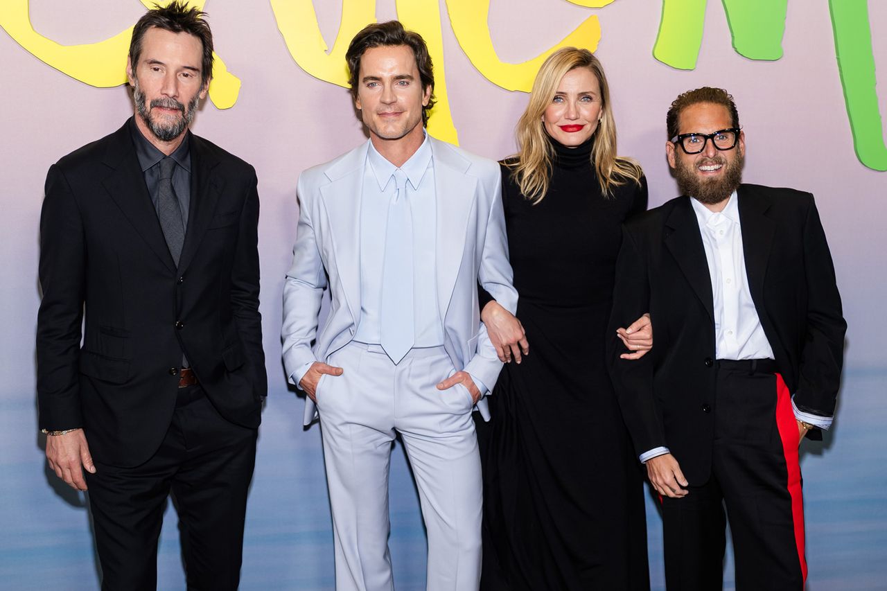 From left: Keanu Reeves, Matt Bomer, Cameron Diaz and Jonah Hill at the 'Outcome' premiere in N.Y.C. on April 6, 2026Credit: TheStewartofNY/FilmMagic