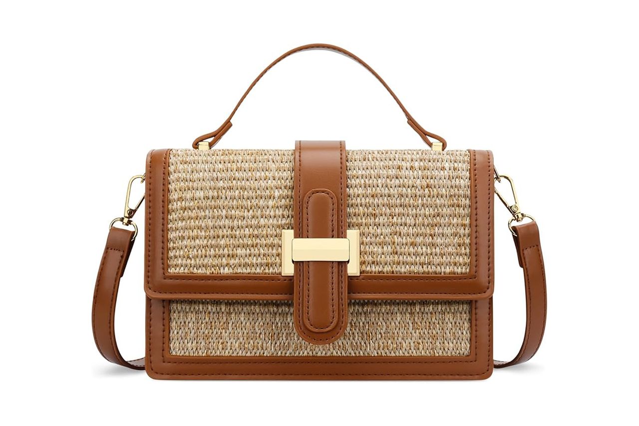 Kkxiu Top Handle Straw Crossbody Bag Credit: Amazon