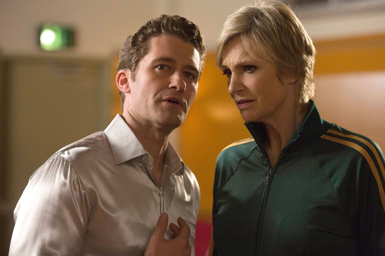 Matthew Morrison and Jane Lynch in 'Glee' on FoxCredit: FOX Image Collection/Getty