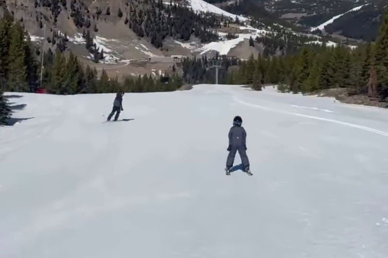 Prince Archie learning to ski with his dad, Prince HarryCredit: Meghan Markle/Instagram