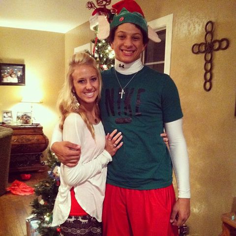 Brittany Mahomes and Patrick Mahomes celebrate Christmas Eve on Dec. 24, 2013Credit: Brittany Mahomes/Instagram