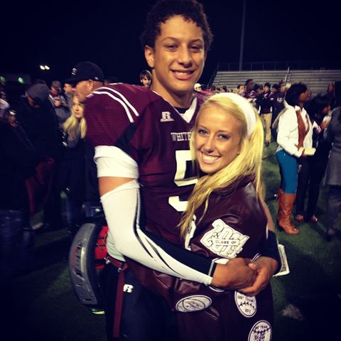 Patrick Mahomes hugs Brittany Mahomes after a high school football game in November 2013Credit: Brittany Mahomes/Instagram