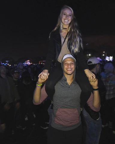 Brittany Mahomes and Patrick Mahomes attend a concert at Exposition Park in Los Angeles in February 2017Credit: Brittany Mahomes/Instagram