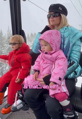 Phoenix Reum, Paris Hilton, and London Reum in a ski lift Phoenix Reum, Paris Hilton, and London Reum in a ski liftCredit: Paris Hilton/Instagram