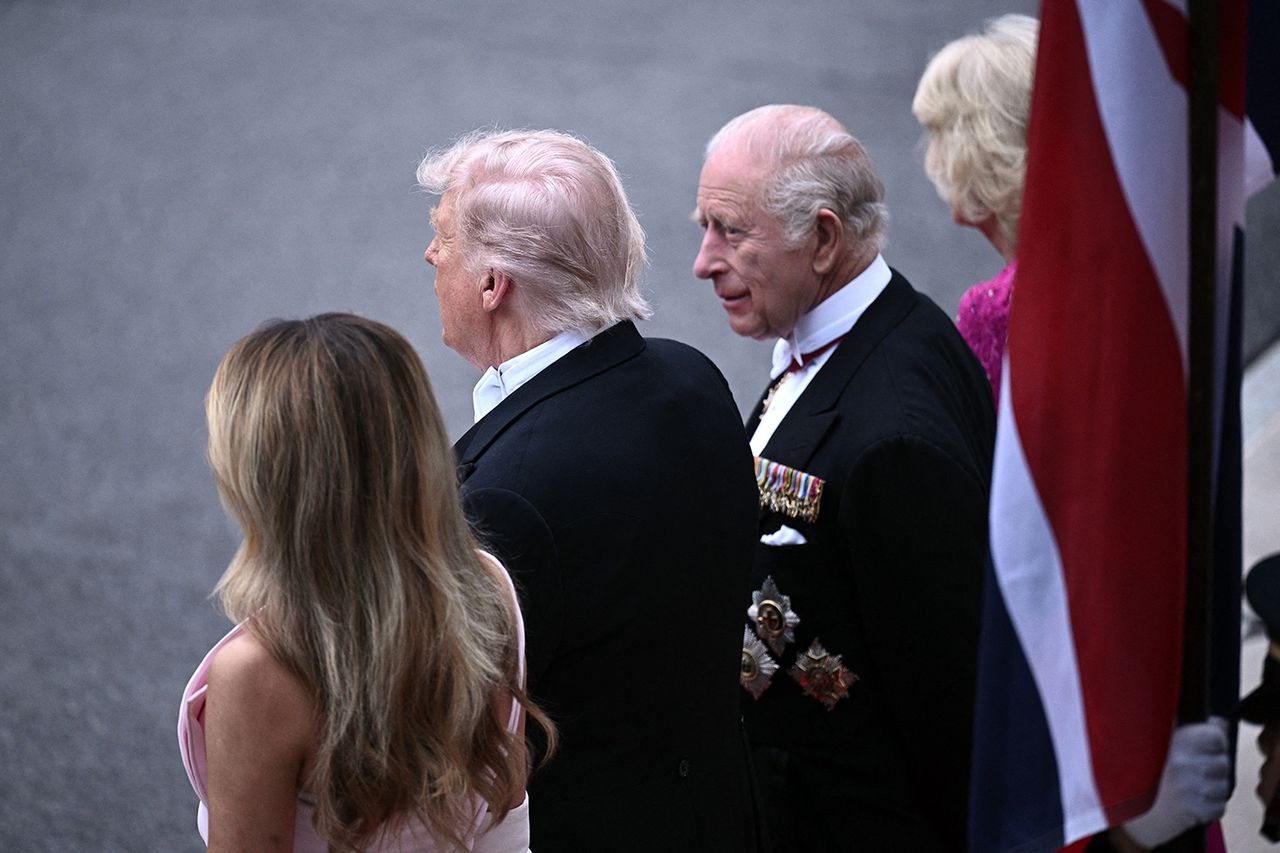 Melania Trump, Donald Trump, King Charles and Queen Camilla at the White House on April 28, 2026.Credit: Brendan SMIALOWSKI / AFP via Getty