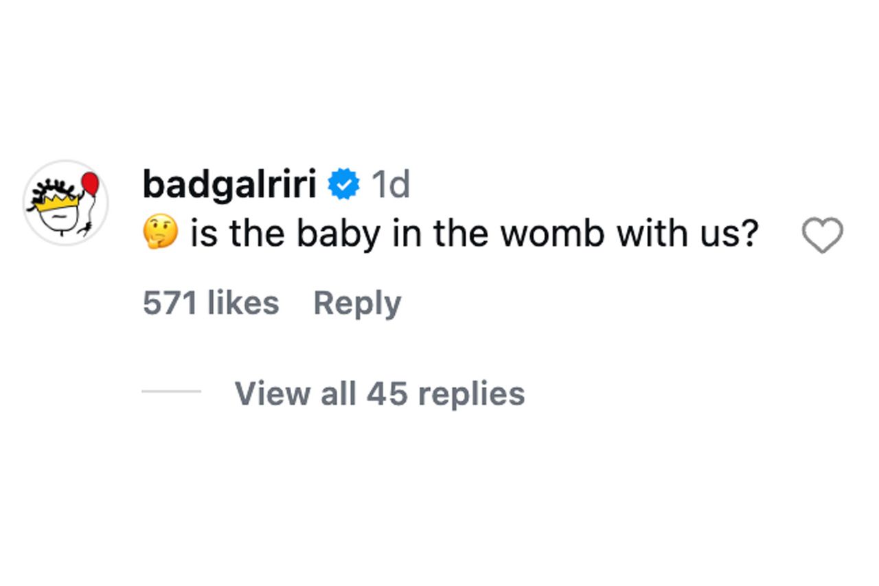 Rihanna's Instagram commentCredit: Instagram