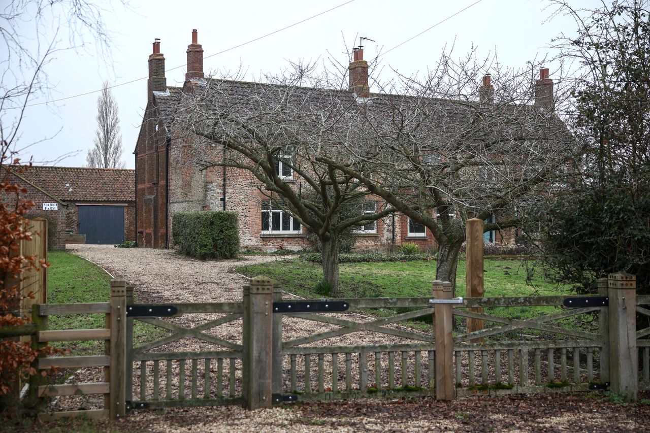 This photo shows a general view of Marsh Farm, the expected future residence of Britain's former prince Andrew, just down the road from the royal family's Sandringham Estate in Norfolk, eastern England on February 5, 2026, and near Wood Farm where British media reported former prince Andrew has moved to from his home in Windsor, west of London. Marsh Farm.Credit: Henry NICHOLLS / AFP via Getty