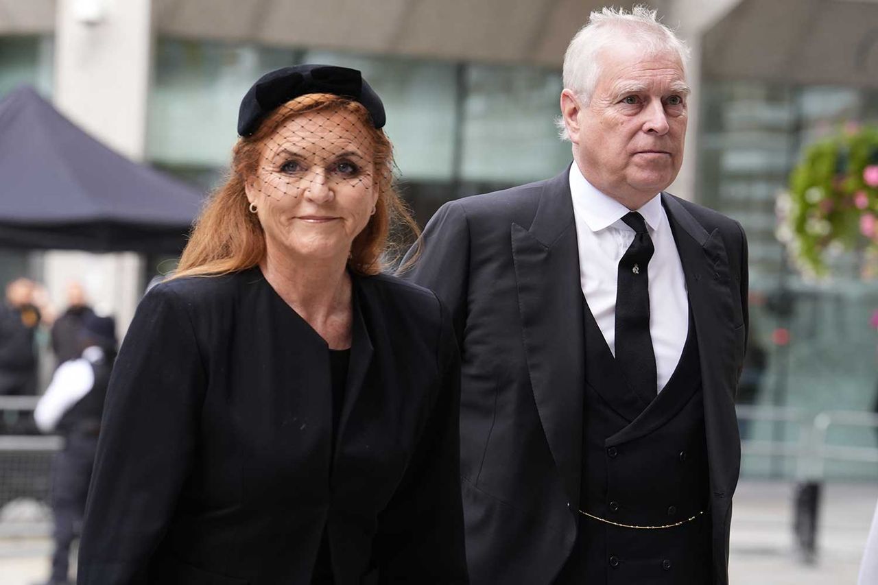 Sarah Ferguson and Prince Andrew at the Duchess of Kent's funeral at Westminster Cathedral in London on Sept. 16, 2025.Credit: Jordan Pettitt - Pool/Getty