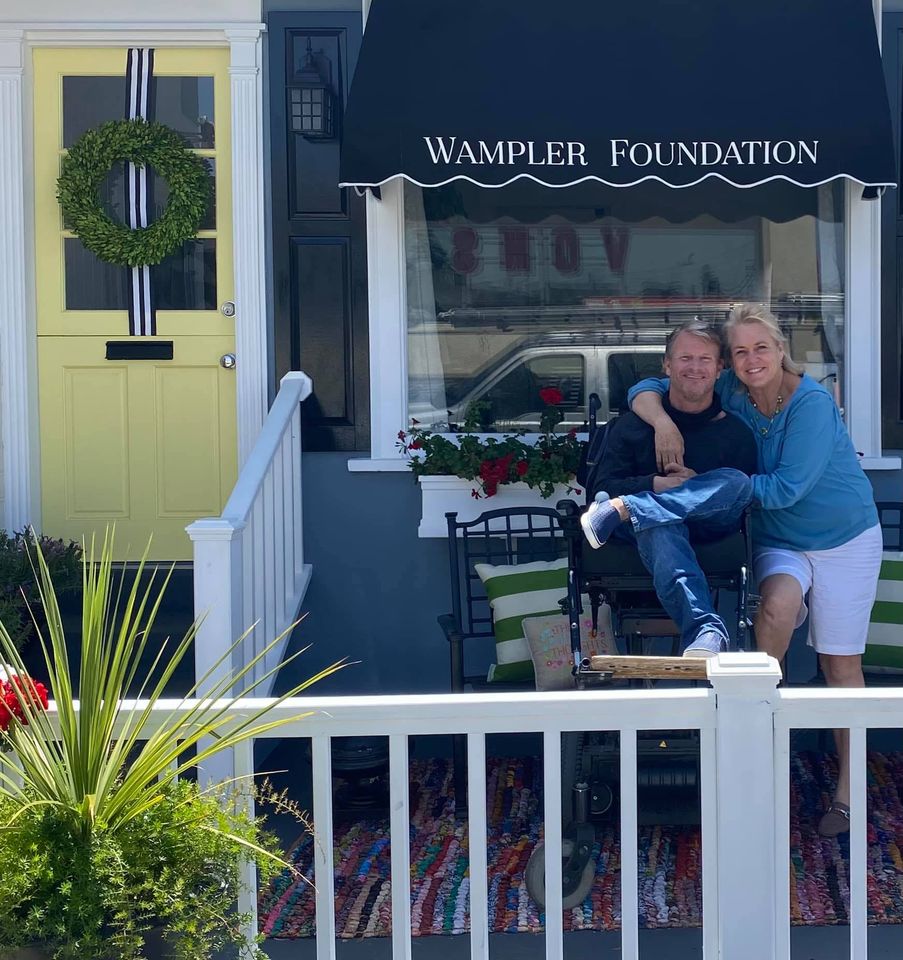 Man with Cerebral Palsy Was Told He Didn’t Belong in School, Now, 57, and a Dad, He’s Inspiring Millions (Exclusive) Steve Wampler and his wife in front of their foundationCredit: Steve Wampler