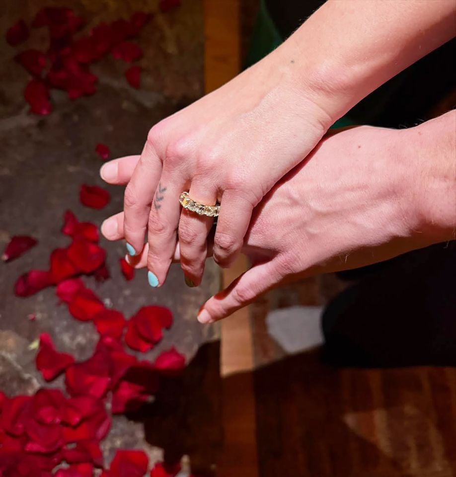 Tallulah Willis and Justin Acee holding hands in an engagement photoCredit: Tallulah Willis/Instagram