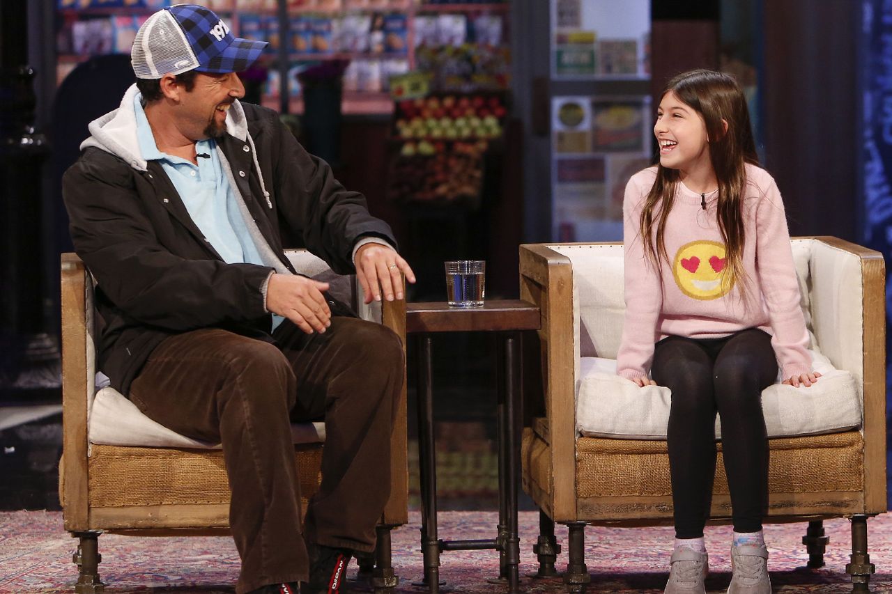ADAM SANDLER, SUNNY MADELINE SANDLER Adam and Sunny Sandler on Jimmy Kimmel LiveCredit: Randy Holmes via Getty