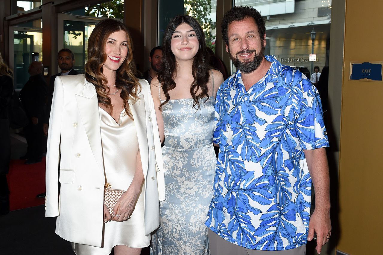 Adam, Jackie and Sunny Sandler at the 2023 premiere of 'The Out-Laws'Credit: Gilbert Flores/Variety via Getty