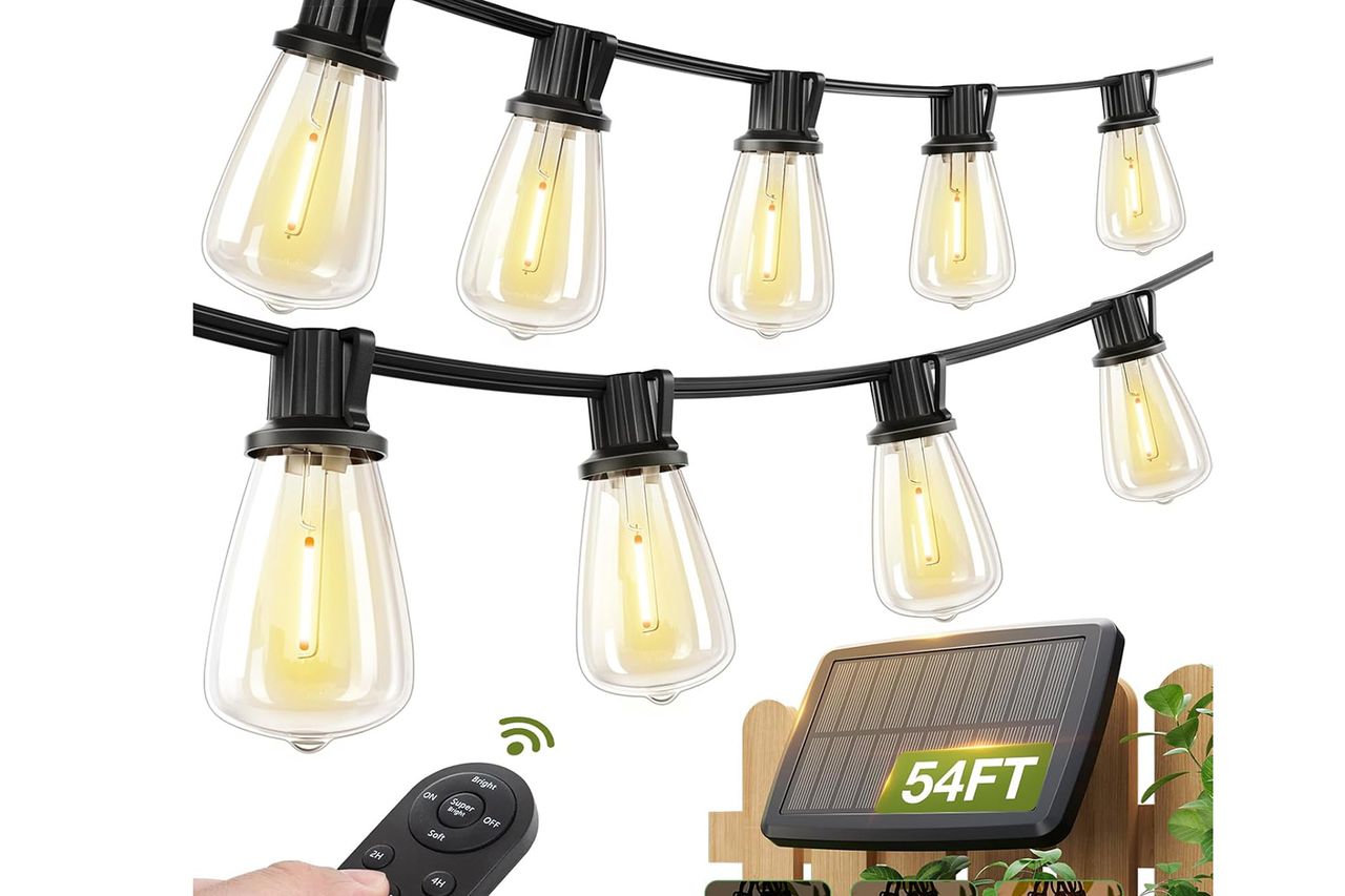 addlon 54(48+6) FT Solar String Lights Waterproof Credit: Amazon