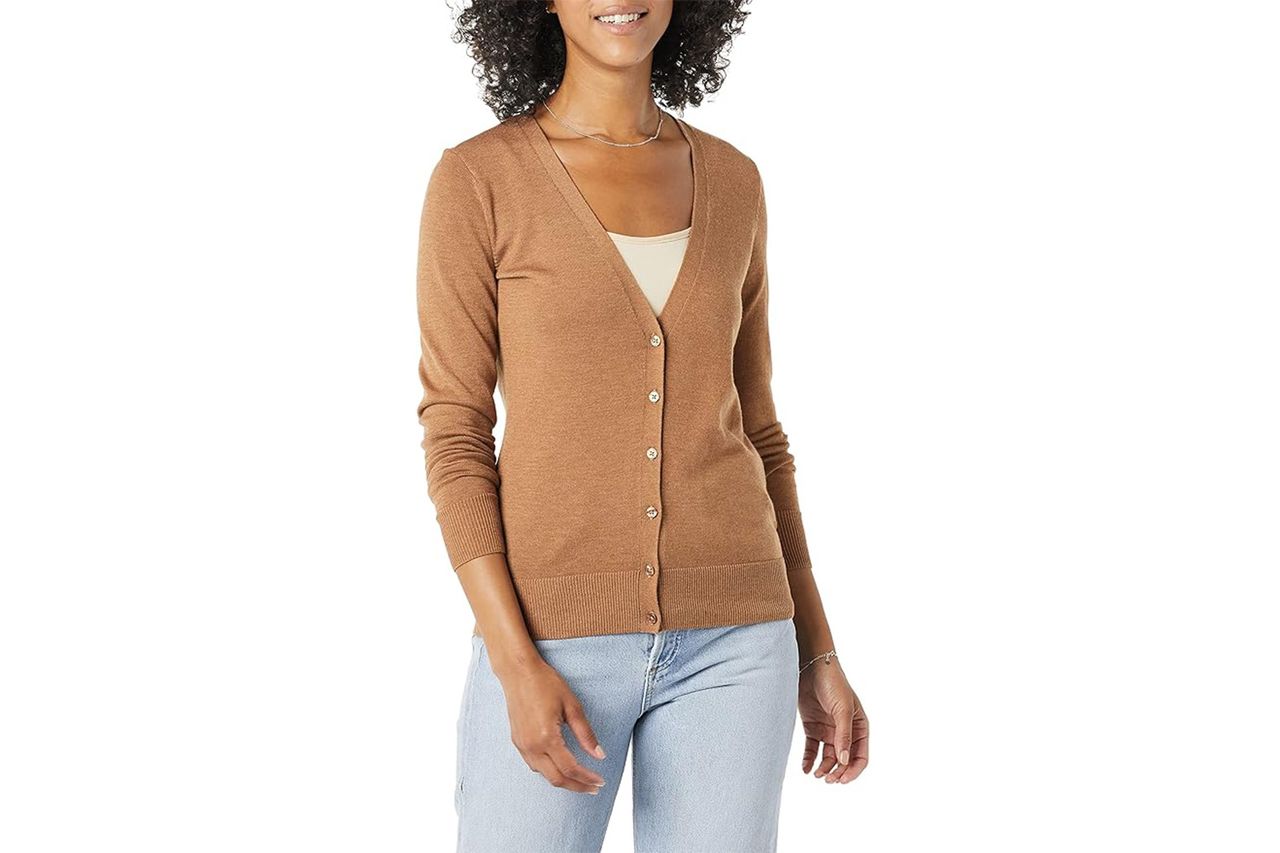 Amazon Essentials Women's Lightweight V-Neck Cardigan Sweater Credit: Amazon