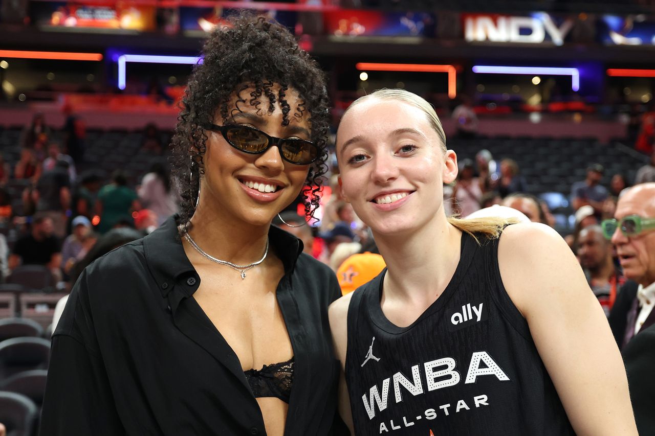 Azzi Fudd and Paige Bueckers at the 2025 AT&T WNBA All-Star Game.Credit: Steph Chambers/Getty