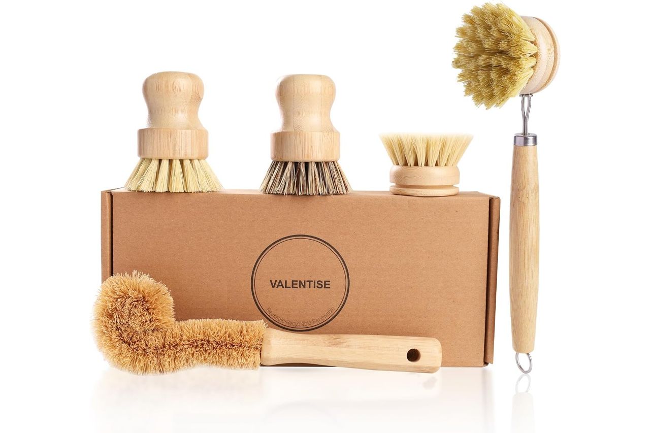 Bamboo Dish Brush Set Credit: Amazon