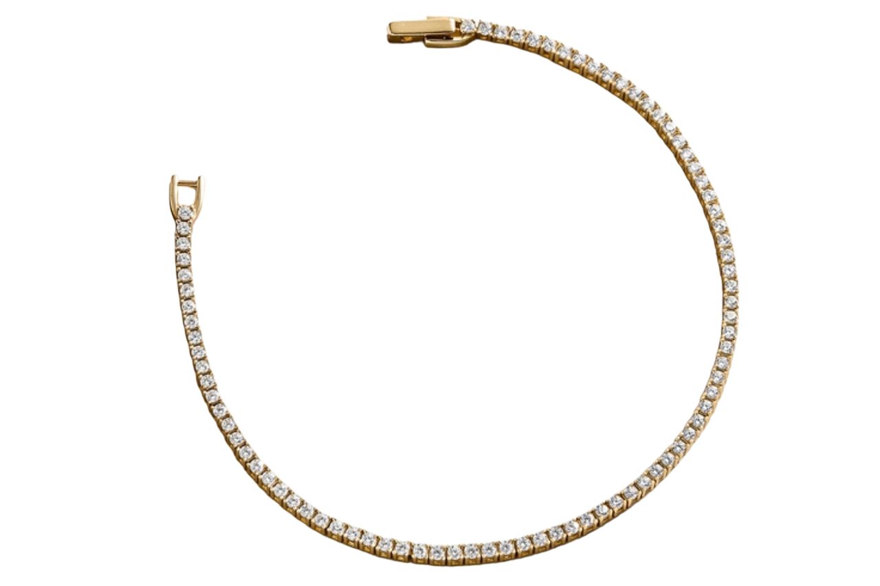 Billie 18K Gold Tennis Bracelet - 18K Gold Plated Sterling Silver Credit: Baublebar