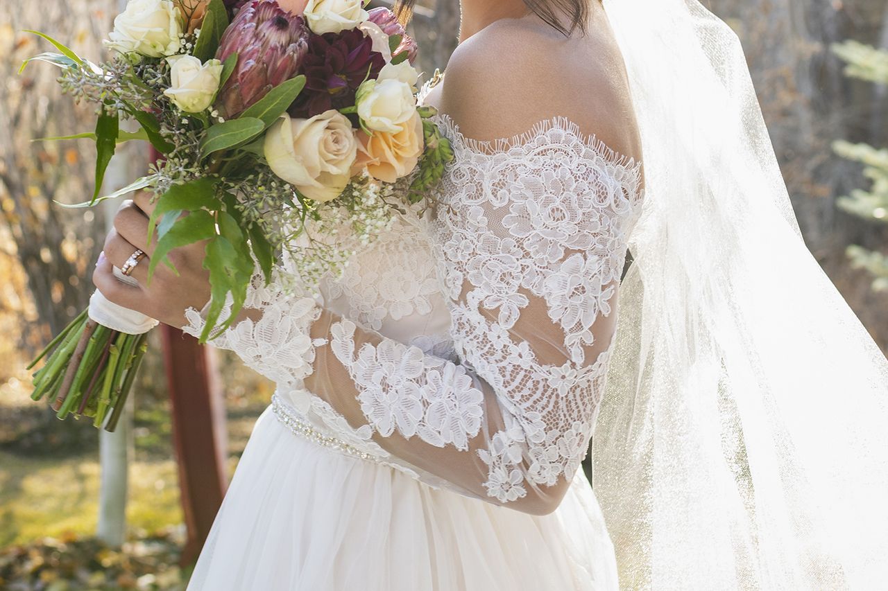 Bride posing with bouquet at wedding A stock photo of a brideCredit: Getty
