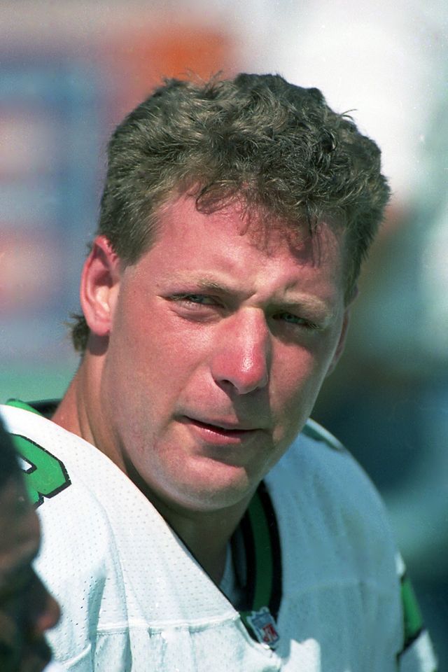 Browning Nagle of the New York Jets against the Los Angeles Rams at Anaheim Stadium circa 1992 in Anaheim,California. Nagle during a 1992 game against the Los Angeles Rams at Anaheim Stadium.Credit: Owen C. Shaw/Getty
