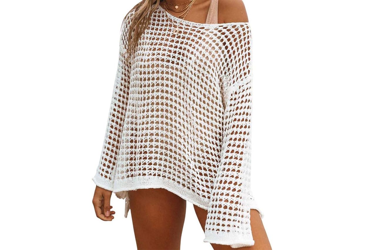 Bsubseach Crochet Cover Ups for Women Sexy Hollow Out Swim Cover Up Knit Summer Outfits Credit: Amazon