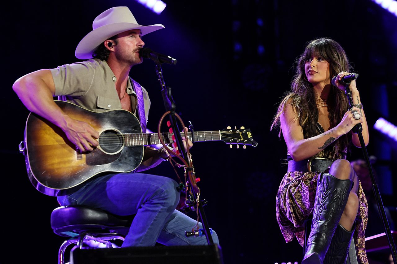 Ella Langley and Riley Green perform on the main stage during CMA Fest 2025 at Nissan Stadium on June 05, 2025 in Nashville, Tennessee. Riley Green and Ella Langley in Nashville in June 2025.Credit: Terry Wyatt/WireImage