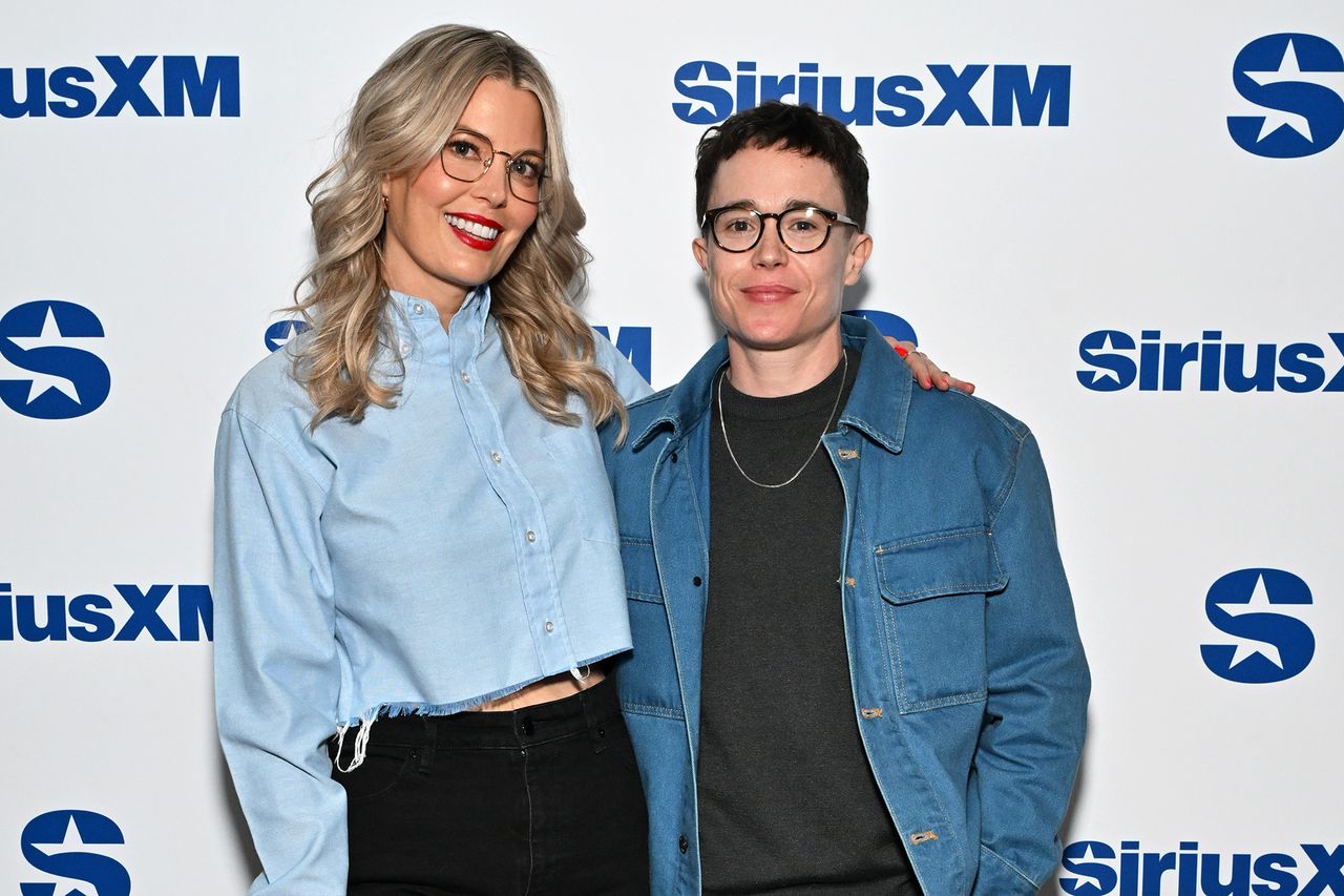 Drew Denny and Elliot Page in New York City on April 22, 2026Credit: Slaven Vlasic/Getty