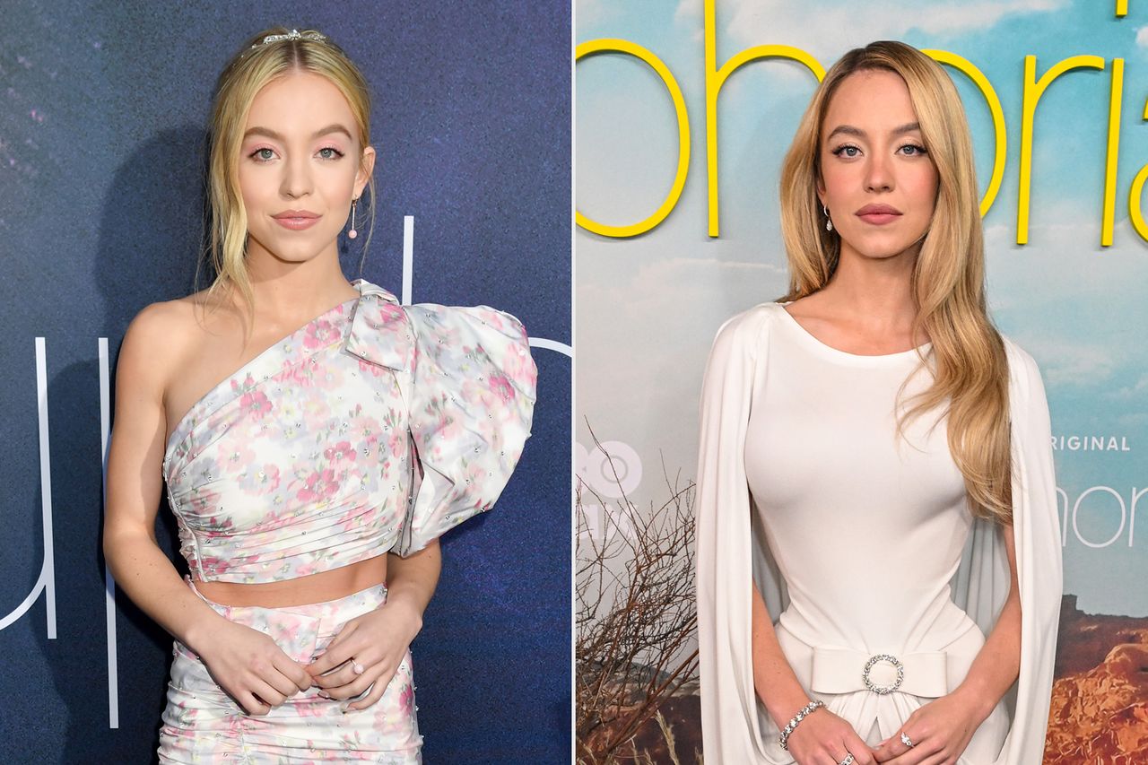 Sydney Sweeney pictured in two different outfits side by side one floral and one white Sydney Sweeney in 2019; in 2026Credit: Getty(2)