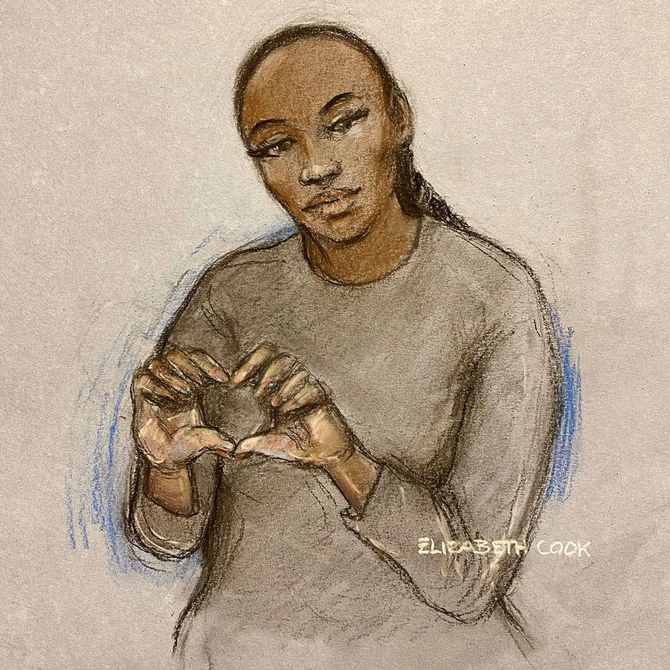 Court artist drawing of Gabrielle CarringtonCredit: PA Images / Alamy Stock Photo