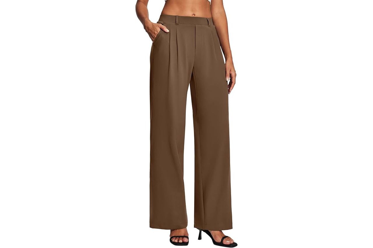 Heathyoga Womens Dress Pants Pull On Wide Leg Stretchy Work Pants Credit: Amazon