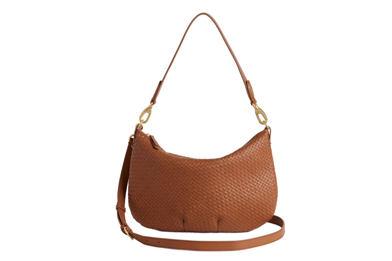 italian leather convertible crescent handwoven Credit: Quince