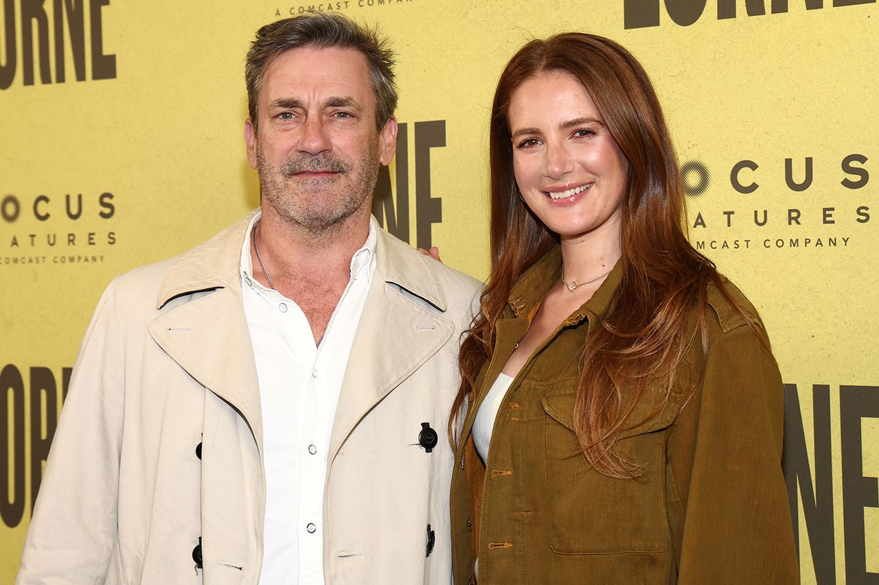 Jon Hamm and Anna OsceolaCredit: Tommaso Boddi/Getty