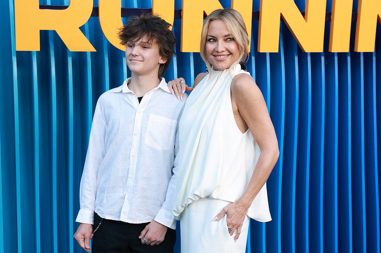 Kate Hudson and her son Bingham at the premiere of Netflix's 'Running Point' on April 15, 2026Credit: Patrick T. Fallon / AFP via Getty