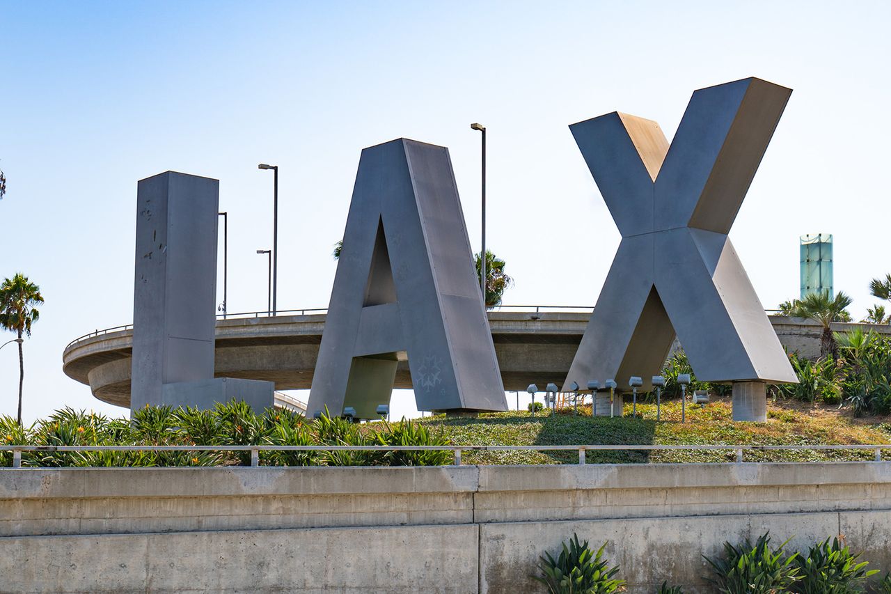 LAX sign at Los Angeles International Airport (LAX).Credit: AaronP/Bauer-Griffin/GC Images