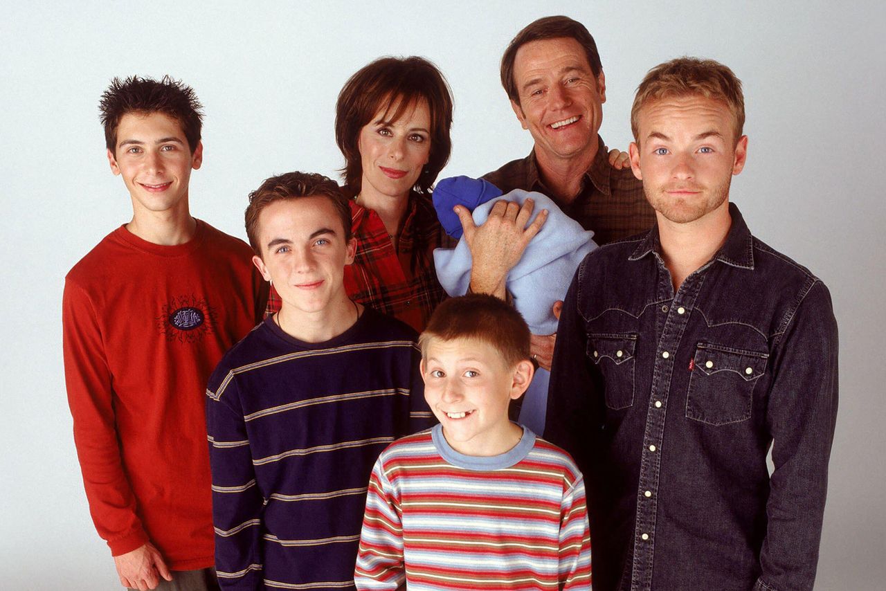 Justin Berfield, Frankie Muniz, Jane Kaczmarek, Bryan Cranston, Christopher Masterson, and Erik Per Sullivan in Malcolm in the Middle. Justin Berfield, Frankie Muniz, Jane Kaczmarek, Bryan Cranston, Christopher Masterson, and Erik Per Sullivan in Malcolm in the Middle.Credit: Photo12/Fox Television via Alamy