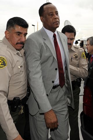 Michael Jackson's doctor Conrad Murray arrives at the Los Angeles Airport Courthouse on February 8, 2010.Credit: GABRIEL BOUYS/AFP via Getty