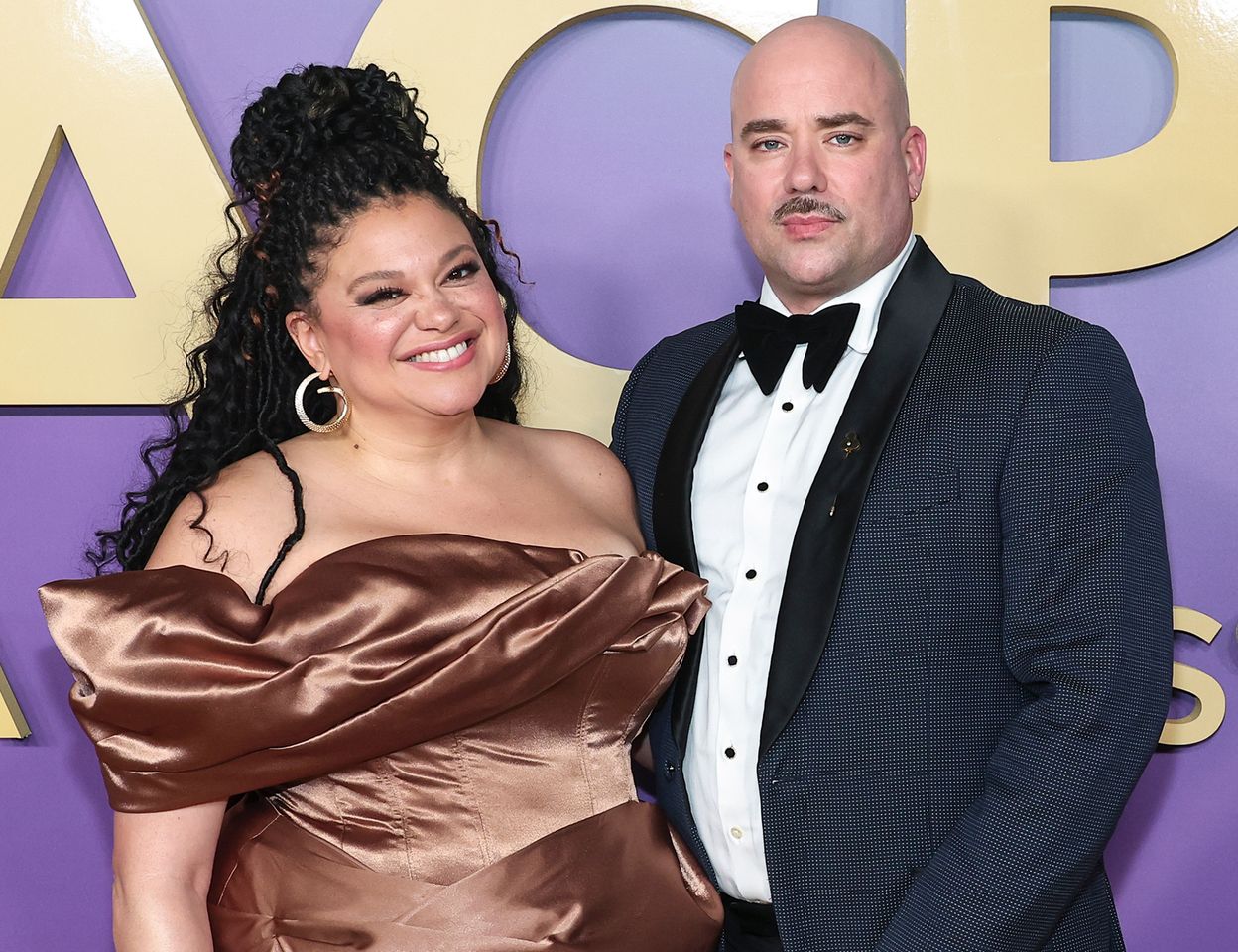 Michelle Buteau and Gijs van der Most at the 55th NAACP Image Awards on March 16, 2024 in Los Angeles, California. Michelle Buteau and Gijs van der Most at the 55th NAACP Image Awards on March 16, 2024 in Los Angeles.Credit: John Salangsang/Variety/Getty