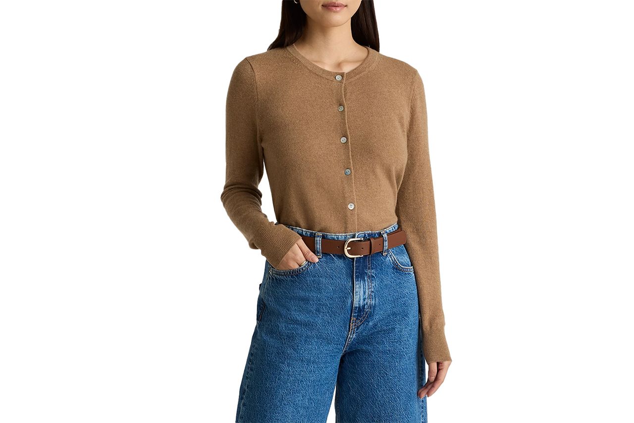 Mongolian Cashmere Cardigan Sweater Credit: Quince