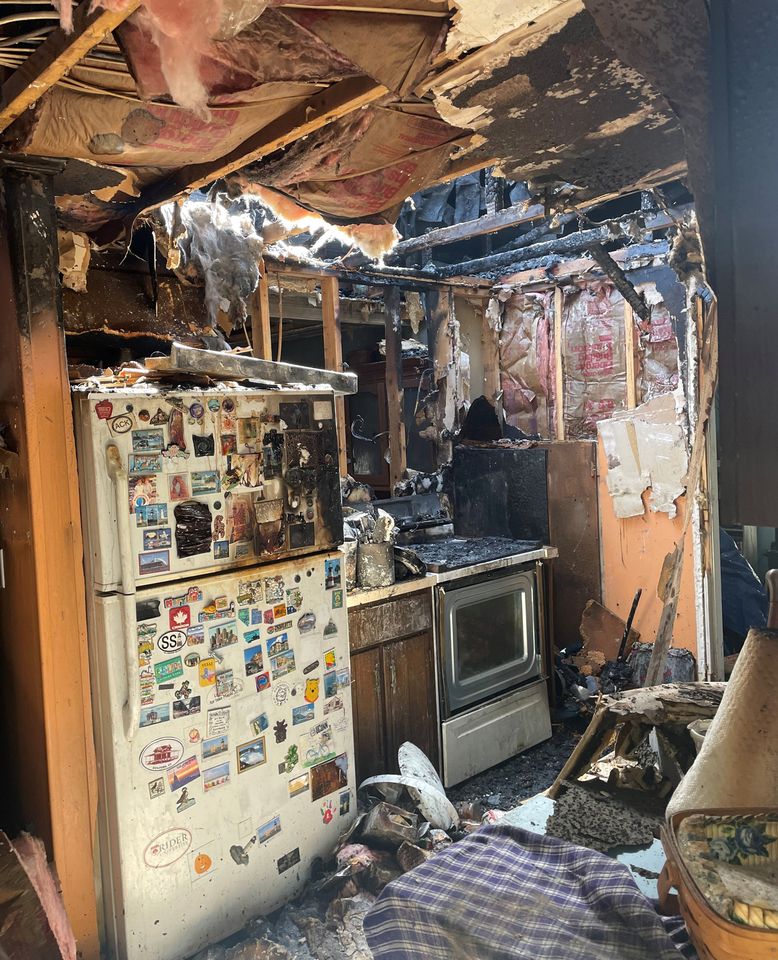 The aftermath of the house fire.Credit: GoFundMe